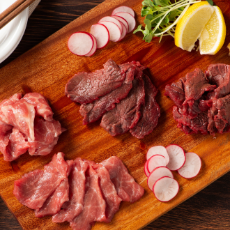 ★創業祭2025★ 馬刺し赤身4点セット　希少馬刺し「シャトーブリアン」(ヒレ)付き